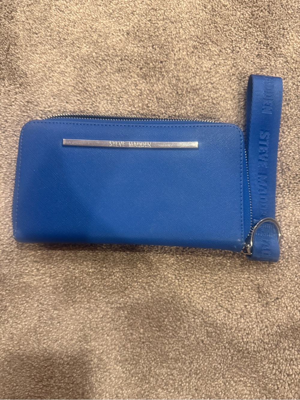 Steve Madden Royal Blue Zip-Around Wristlet with Strap